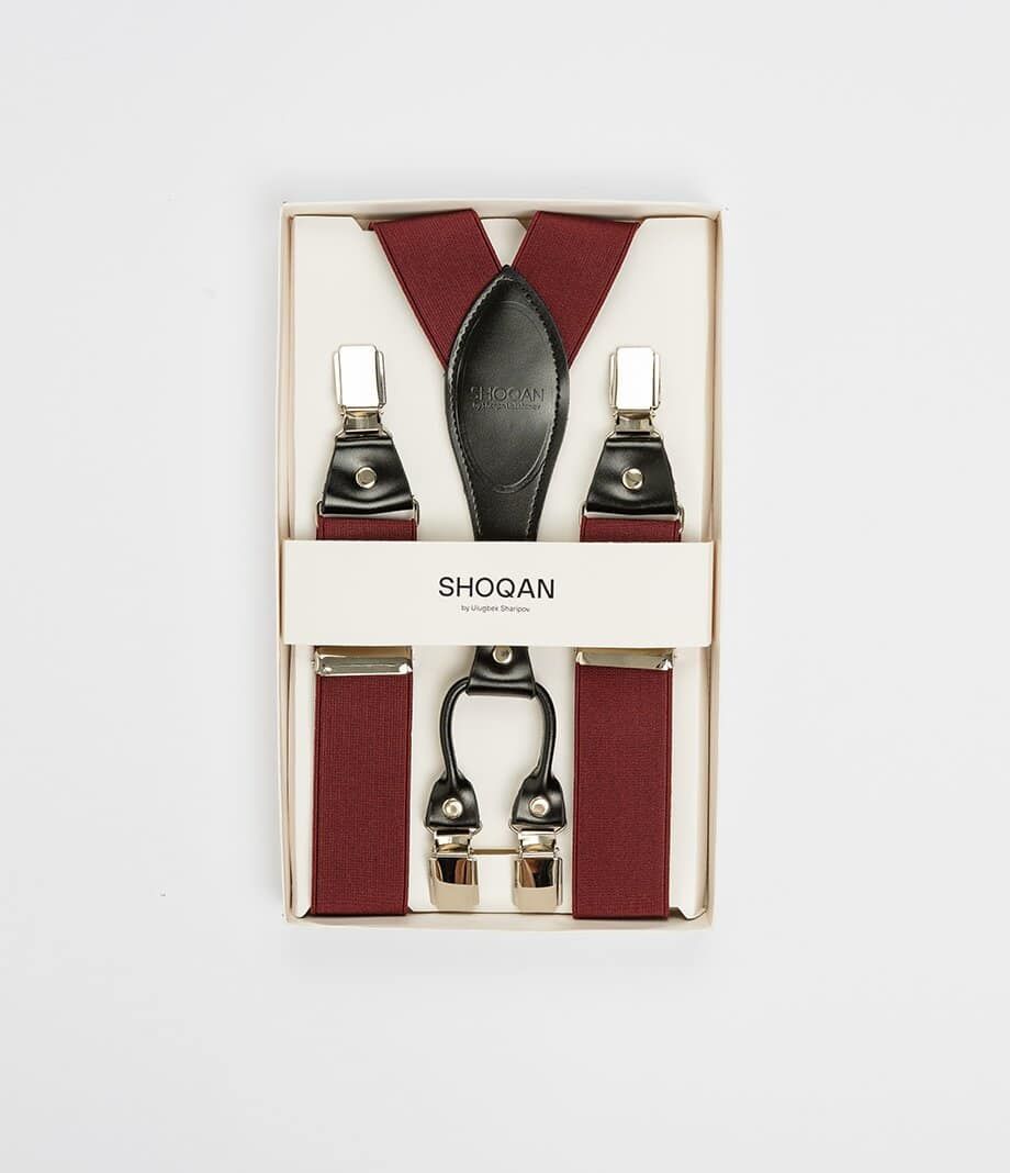 Бордовые подтяжки