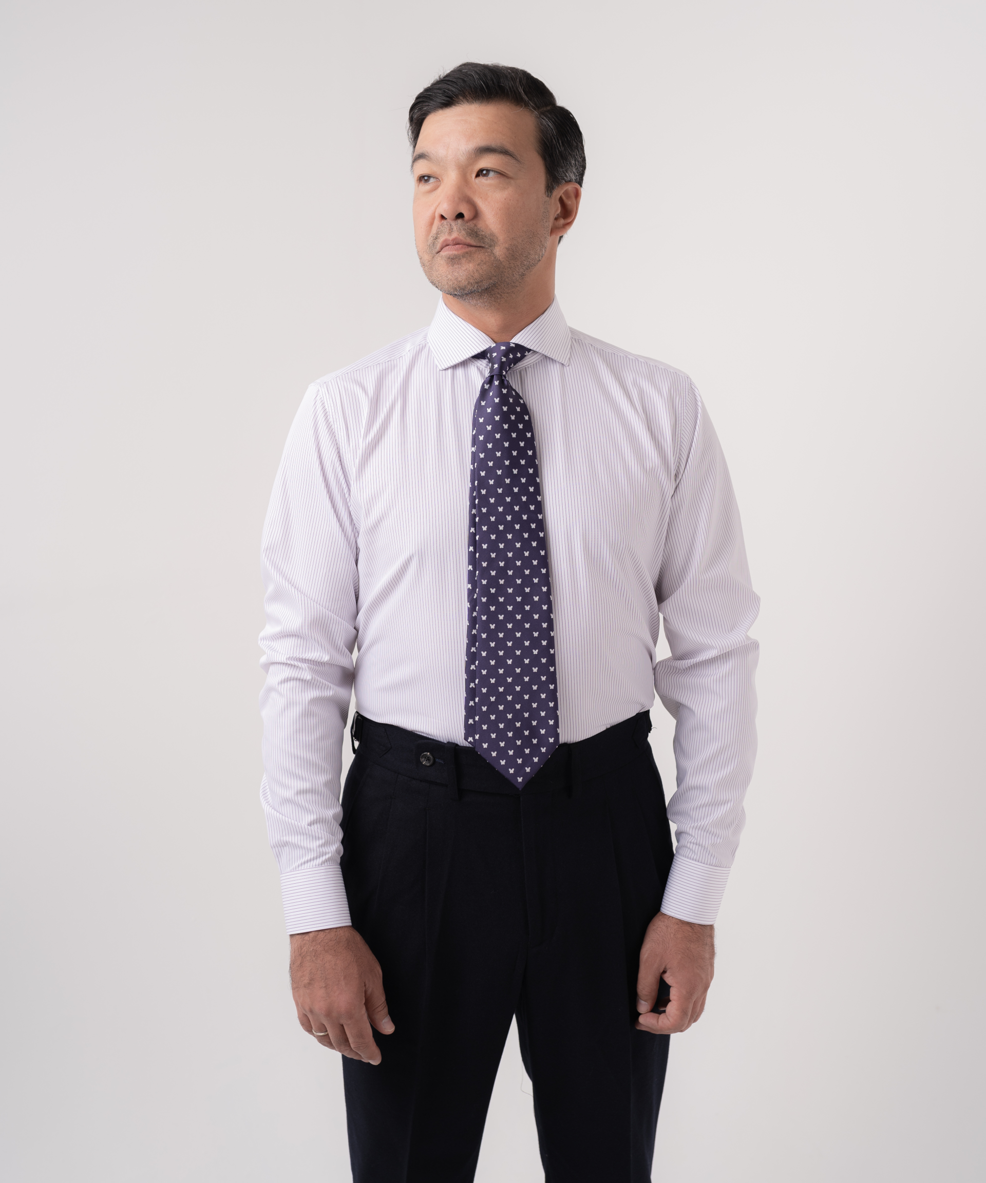 Сорочка в бордовую полоску