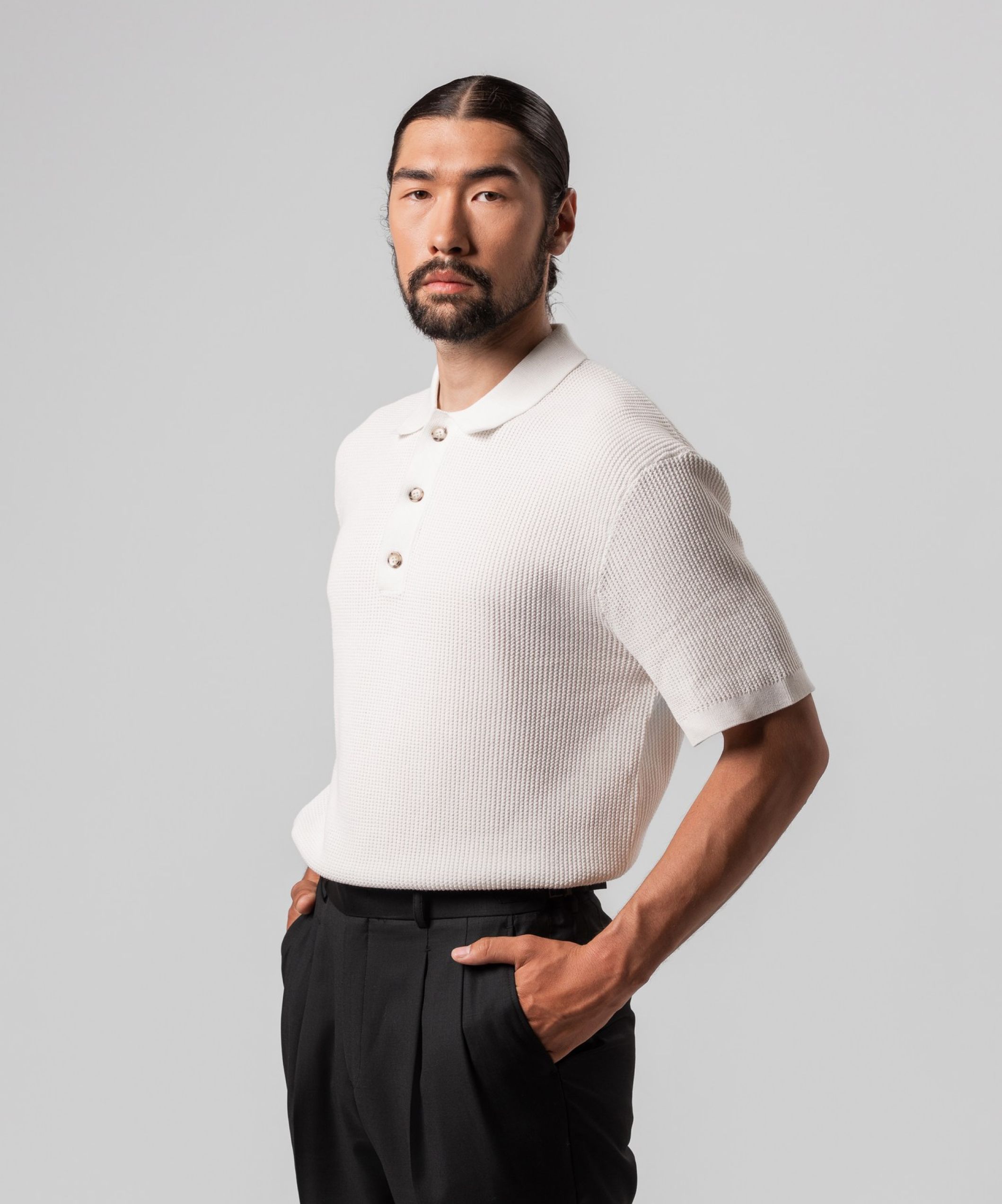 Поло из хлопка белого оттенка