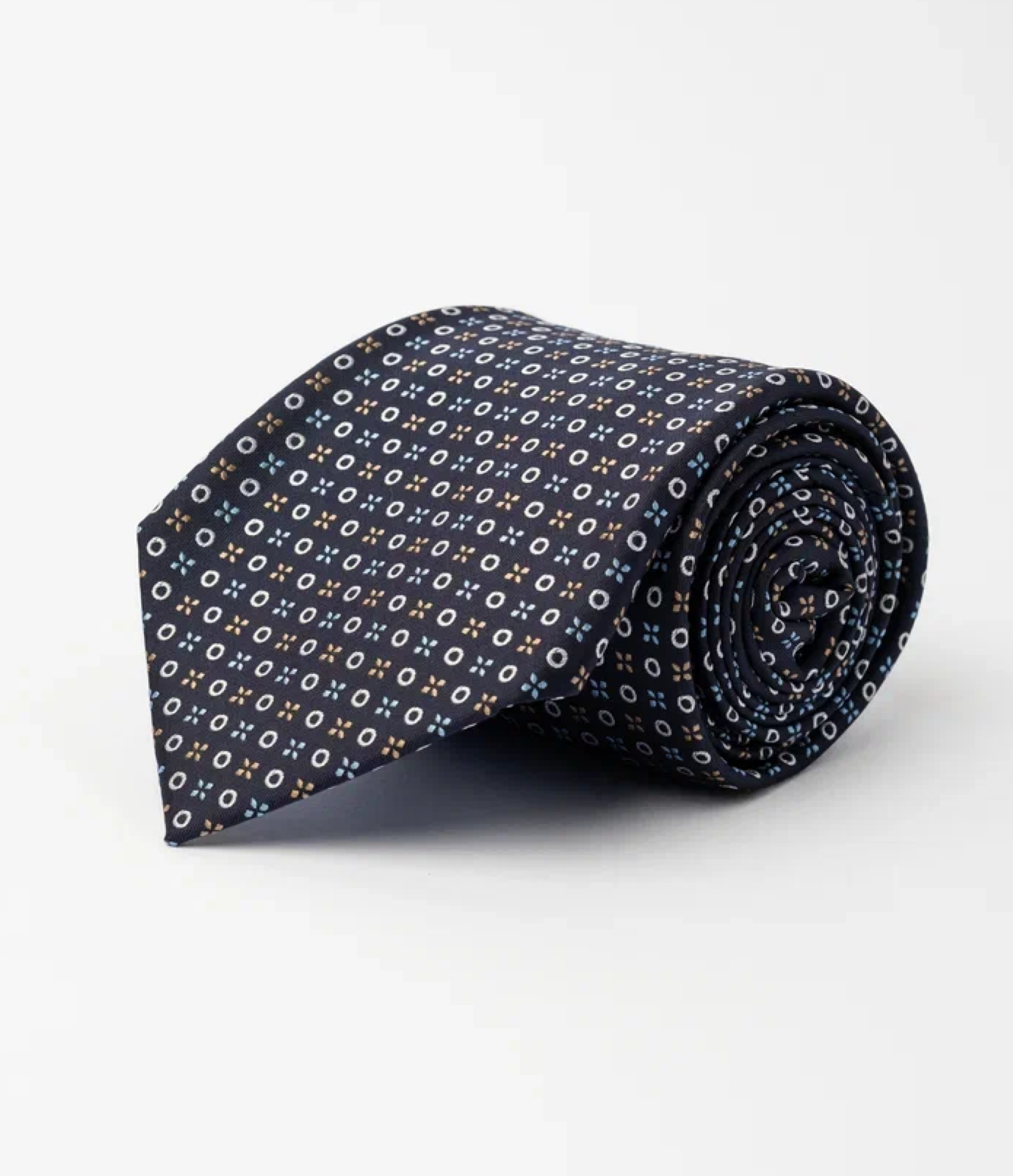 Темно-синий галстук с рисунком